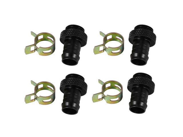 8Pcs Barb Fitting Computer Water Cooling Radiator Copper Heatsinks Cooler Clamp For 3/8 Inch Id Tubing G1/4 Chromed Del