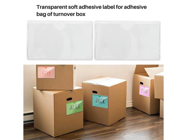 60Pcs Self-Adhesive el Holder Card Pockets el Holder Clear Library Card Holders With Top Open For Index Cards