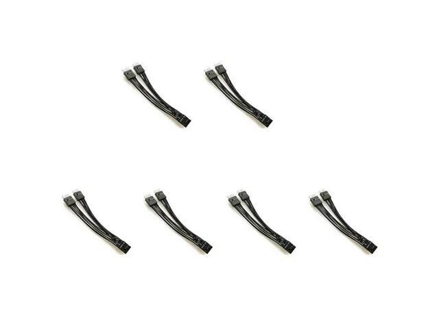 Motherboard HD Audio Extension Cable 9Pin 1 Female To 2 Male Y Splitter Cable Black For PC DIY 10Cm, 6 Pack