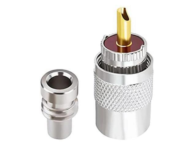 PL-259 Coaxial Connectors UHF Male Solder Connector Plug 50 Ohm Coax Adapters 10-Pack With Reducers For LMR400,RG8 Cable
