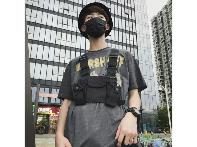 Radio Walkie Talkie 3 Pocket Chest Pack Bag Harness With Zipper For Baofeng Kenwood Front Pack Vest Pouch Carry Case
