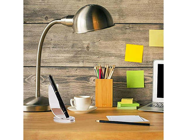 4 Pieces Acrylic Pen Holder Display Stand Pencil Display Holder Fountain Pen Ballpoint Pen Display Rack (Black)