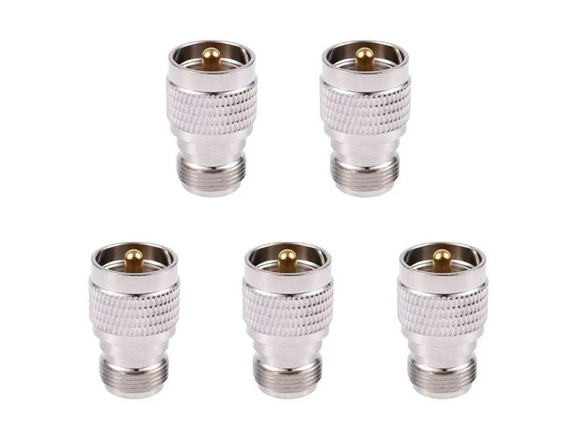 5X UHF Male PL259 To N Female M/F Straight Coax RF Adapter