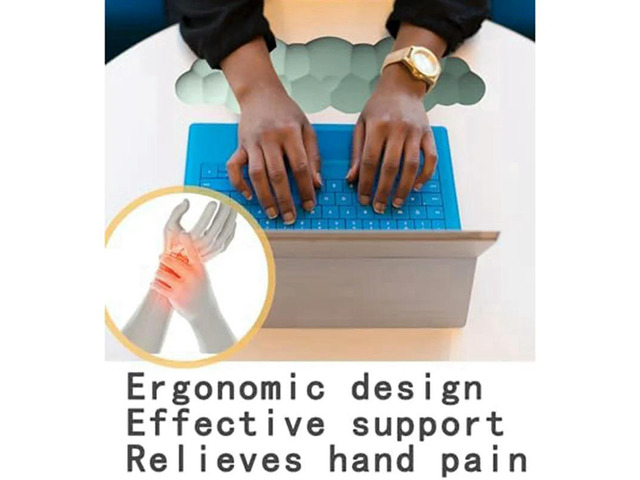 Keyboard Wrist Rest Pad, Ergonomic Design Effective Wrist Pain Relief Arm Rest Desk, Cute Cloud Decoration Gift
