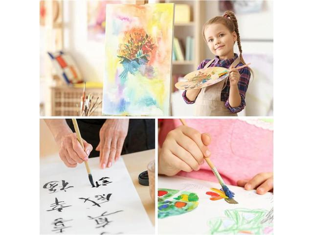 12Piece Pottery Glaze Brush Set Assorted Shapes For Pottery, Watercolor - Wool Bristle Art Paintbrushes For Artists