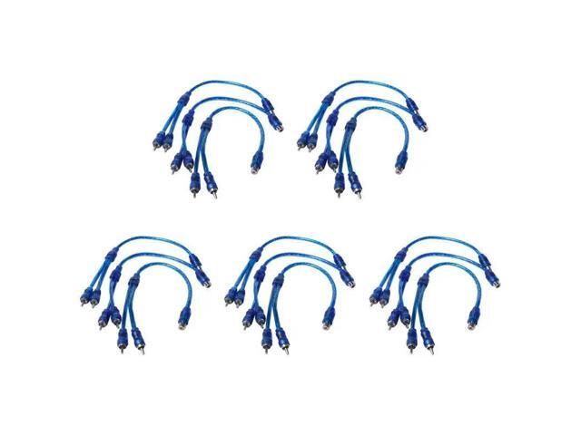 15 Pcs Audio Connection For 1 RCA Female To 2 RCA Male Adapter Splitter Cable
