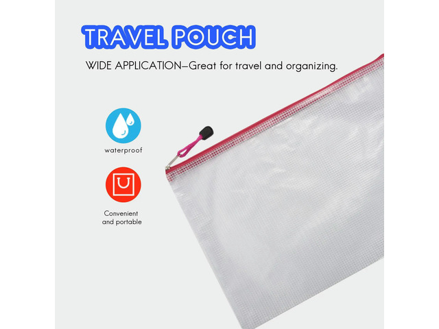18 Pack 8 Sizes Zipper Mesh Pouch, Waterproof Zipper File Bags Document Pouch Multipurpose Travel Bags (9 Colors)