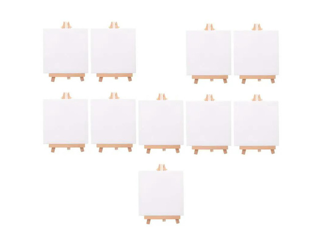 10 Set Artists Mini Canvas Set Painting Craft DIY Drawing Small Table Easel Gift