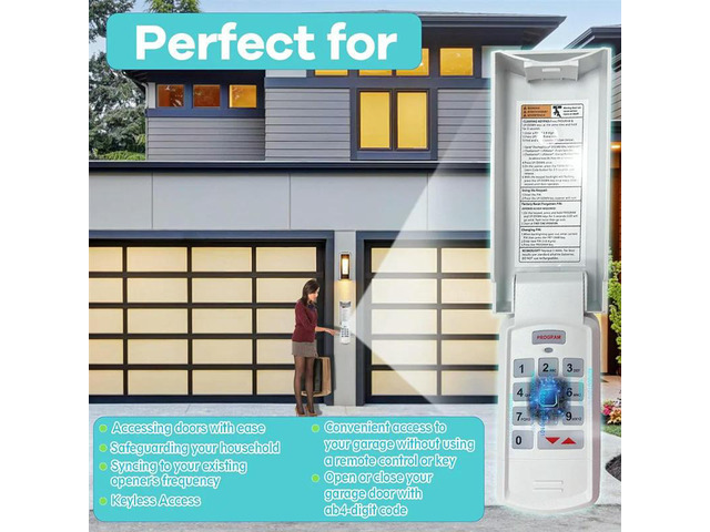 22 In1 Garage Door Opener Keypad, Compatible With All Genie/Overhead/licode/DIP Switch Garage Door Openers