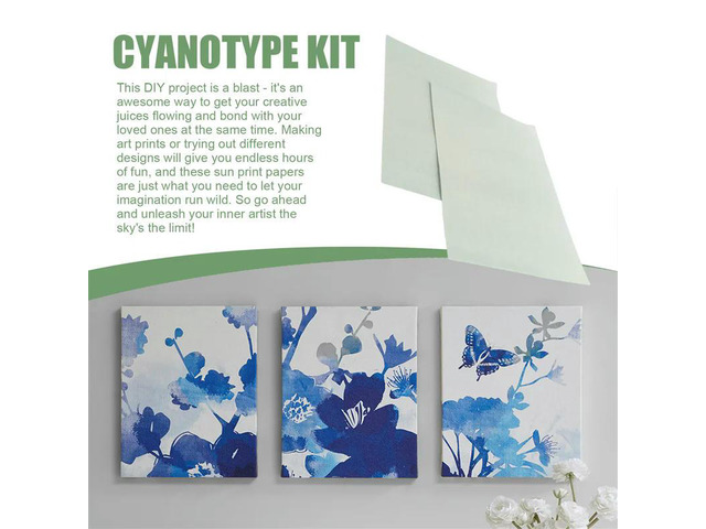 Cyanotype Paper Kit A4 Nature Printing Solar Fit For Kids Adults DIY Art Crafts Project