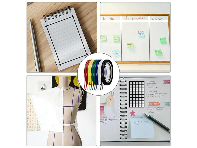 24 Rolls 1/8Inch Whiteboard Tape, Pinstripe Tape Dry Erase Board Tape Adhesive Graphic Grid Marking Tape,216 Ft Per Roll