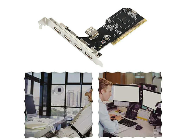2X PCI To USB2.0 Expansion Card Desktop PCI To 5 USB2.0 480Mbp HUB NEC Chip Expansion Adapter Card