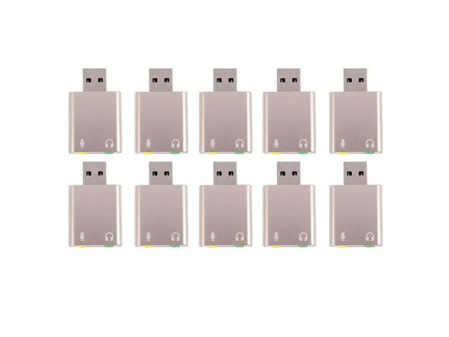 10X USB Sound Card 7.1 External USB To Jack 3.5Mm Headphone Adapter Stereo Audio Mic Sound Card For Pc Computer Laptop