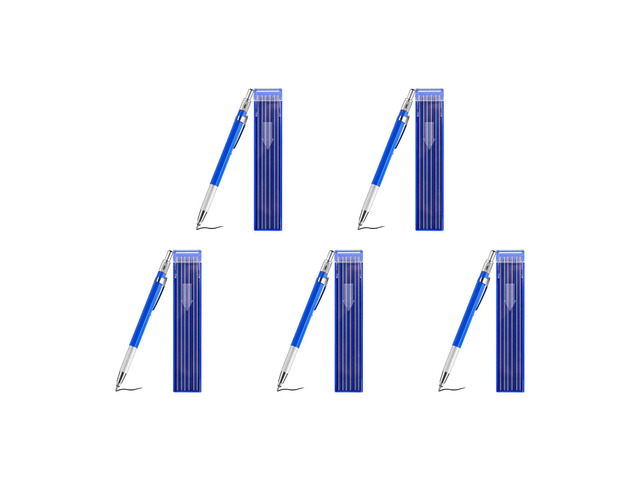 5 Pcs Streak Welders Pencil With 60 Pcs Round Silver Refills, l Marker Pen l Carbide Scriber Mechanical Pencils