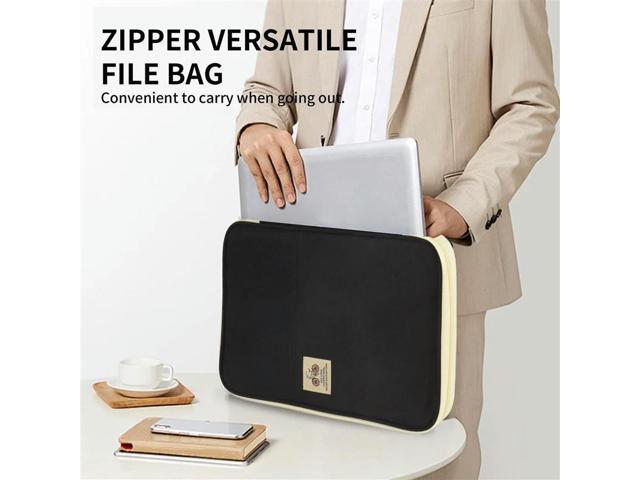 A4 Document Bag Waterproof Oxford Cloth Multifunctional Business Organizer Bag File Folder Stationery Organizer Zipper