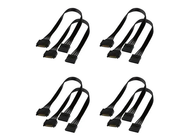 8Pcs SATA Power Extension Cable,15 Pin SATA Male To Female Extender Power Cable Adapter For Hard Drive Disk HDD,SSD,30CM