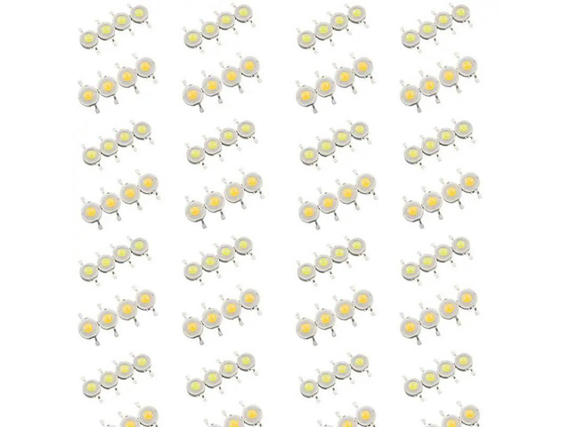 500 Pieces High Power 2 Pin 3W Warm White LED Bead Emitters 100-110Lm