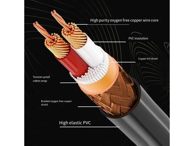 2M Audio Cable Dual 6.5 To 2RCA Audio Cable OFC 6.5Mm To Double Lotus Audio Cable 2 Pairs Of 2 6.5 To RCA Console Cable