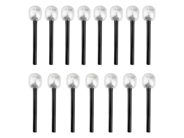 15 Pack Microphone Stage Mic Silver Glitter Microphone For Cosplay Stage Play Rock Star Prop Karaoke Theme Party