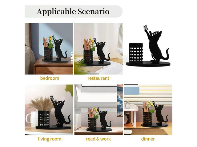 Cat Pencil Holder For Desk Organizer Pen Holder For Bedroom/Office, l Cut Home Decor For Table Centerpiece