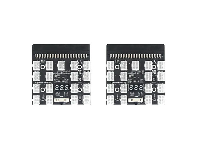 2X Breakout Board 17 Port 6Pin LED Display Power Module Server Card Adapter For 1200W 750W PSU GPU Miner Mining BTC