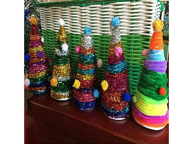 800Pcs Pipe Cleaners 10 Assorted Colors Chenille Stems Craft Supplies Glitter Pipe Cleaners For DIY Art Creative Crafts