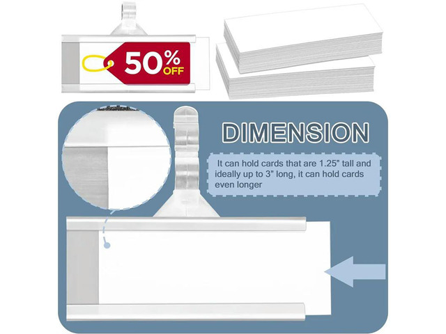 100 Pieces Plastic Wire Shelf el Holders, Reusable Price el Holder With Locks, For Supermarket Department Store