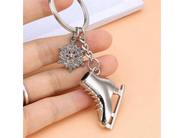 15 Pack Ice Skates Snowflake Keychain Gift 3D Skating Skate Shoe Key Ring For Winter Gift