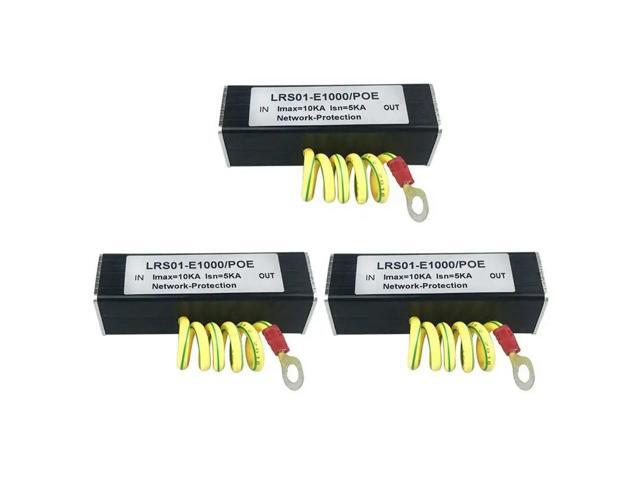 3X 100/1000M POE IP Camera Network POE Switch RJ45 & POE Surge Protector Protection Device Arrester SPD 1000M