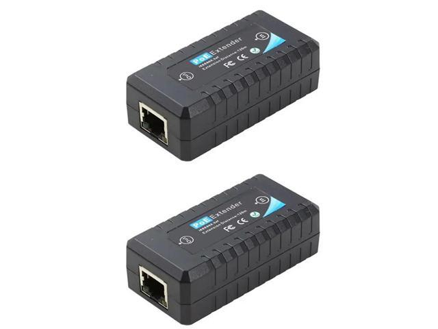 2X 1 Port POE Extender 10/100Mbps With IEEE 802.3Af Standard Input/Output For IP Camera Transmission Distance 120 Meters