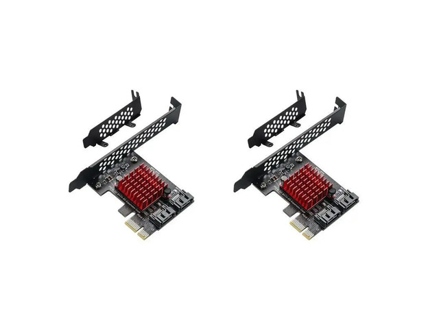 2X Pcie To 2 Ports SATA 3.0 6 Gbps SSD Adapter PCI-E PCI Express X1 Controller Board Expansion Card Support X4 X6 X8 X16