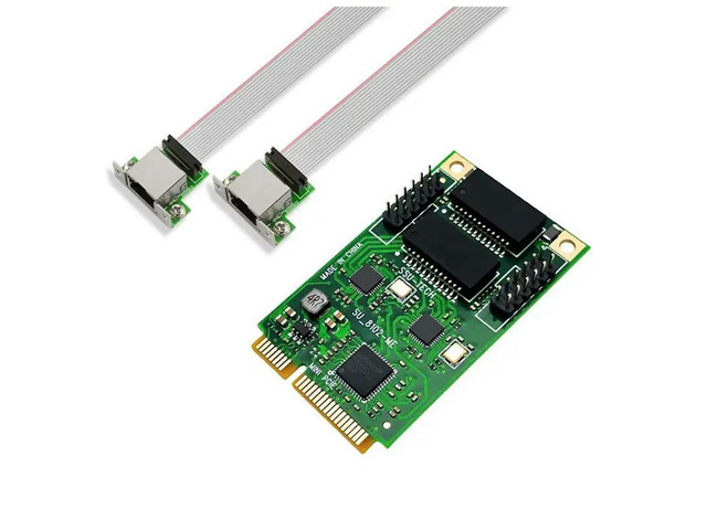 Mini PCI-E To 2Port Network Card 1000Mbps Gigabit Ethernet 10/100/1000M RJ45 LAN Network Adapter For Computer PC