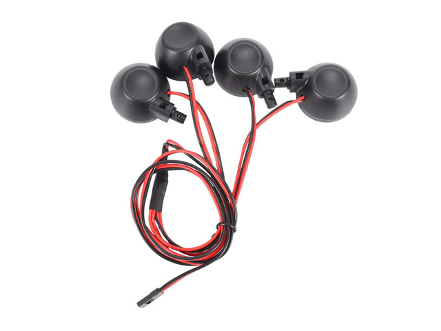 2X 4 LED Lights Receiver Kit Plastic Shell Lotus Headlights For 1/5 HPI BAJA Rovan King Motor 5B