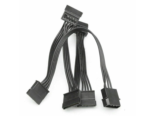8X 4Pin IDE To 5-Port Power Supply Cable 4Pin Molex To Multi SATA Port 18AWG Wire Power Cord For Hard Drive HDD SSD PC