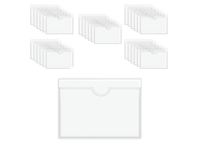 180Pcs Self-Adhesive el Holder Card Pockets el Holder Clear Library Card Holders With Top Open For Index Cards