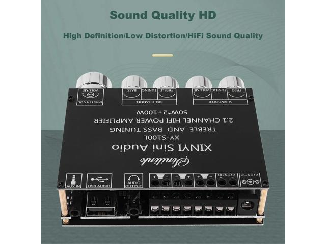 Bluetooth 5.0 2.1 Channel Power Audio Stereo Subwoofer Amplifier Board 50WX2+100W Speaker AMP XY-S100L