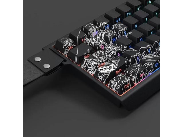 Ukiyo-E Gradient Keycap PBT Personalized Side Carving Semi Transparent For 60/84/98/108 Mechanical Keyboard
