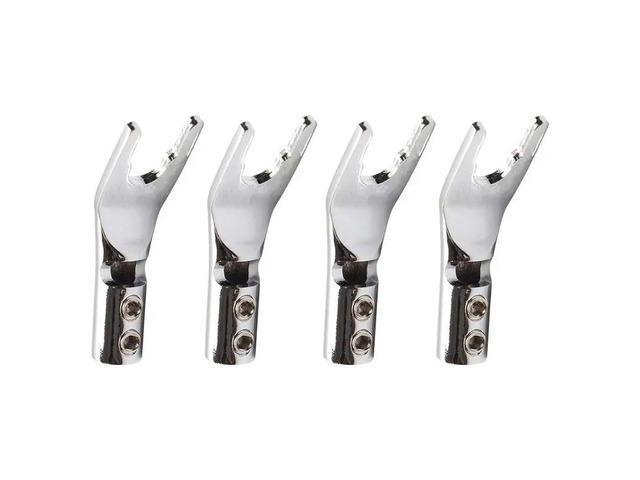 16 PCS Audio Jack Y Banana Plug Solder Wire Connector U/Y Rhodium Plated Copper Screw Fork Hifi Speaker Spade Connector