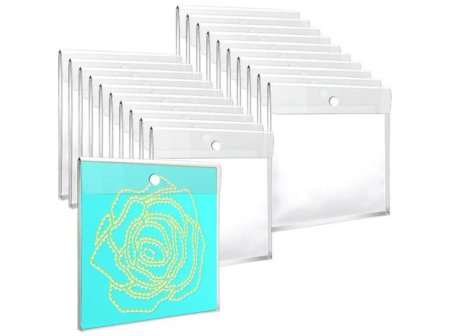 20Pc 12.6Inch X 12.6Inch Scrapbook Paper Organizer With 0.8 Inch Expansion, Reusable Plastic Envelopes Pockets