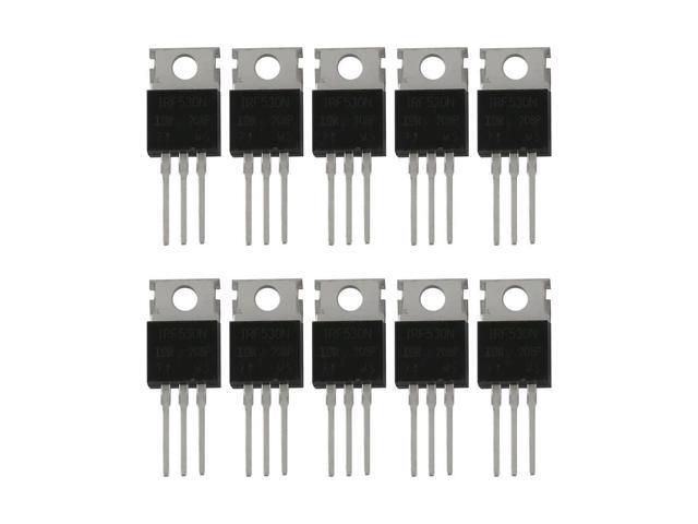100Pcs 10Types IRF Series Mosfet Transistors Assortment Kit, Including IRFZ44/510/520/530/540/640/740/840/3205/9540