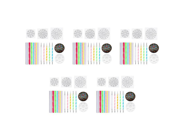 Mandala Dotting Stencil Tools Rock Painting Kit Ball Stylus Dotting Tools Include Stencil, Paint Tray (85 Pack)