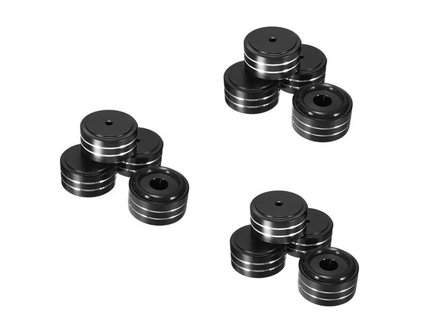 12Pcs 40X20mm Aluminum HIFI AMP Speaker Isolation Stand Turntable DAC Feet Pad (Black)