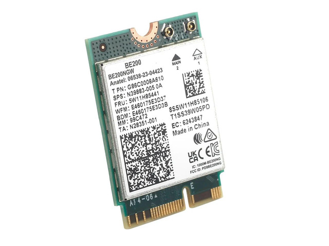 7 BE200 BE200NGW Card+8DB Antenna BT 5.4 802.11AX Tri-Band M.2 NGFF Network Adapter For Win10/11