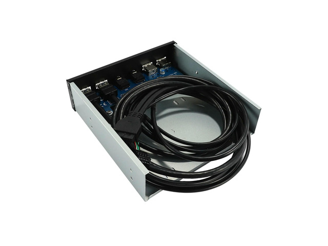 2Pcs 5.25 Inch Desktop Pc Case Internal Front Panel USB Hub 2 Ports USB 3.0 And 2 Ports USB 2.0