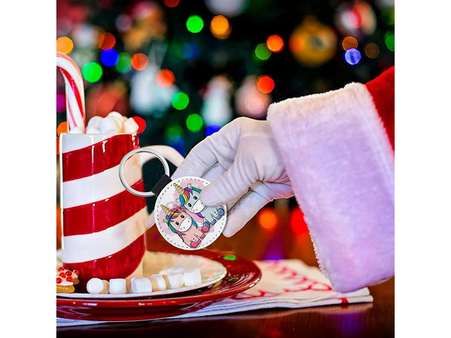 40 Pieces Sublimation Blank Keychains PU Leather Keychain Pendant Heat Transfer Keychain Ornament For DIY Crafts Making