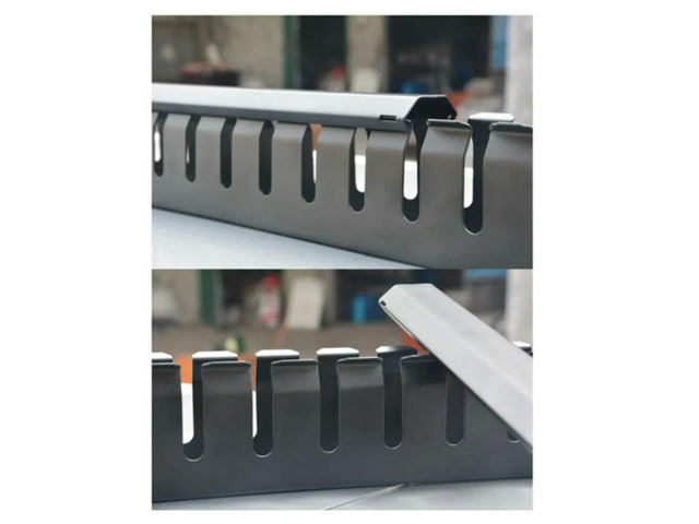 3X 1U Cable Management Horizontal Mount 19 Inch Server Rack, 12 Slot l Finger Duct Wire Organizer With Cover