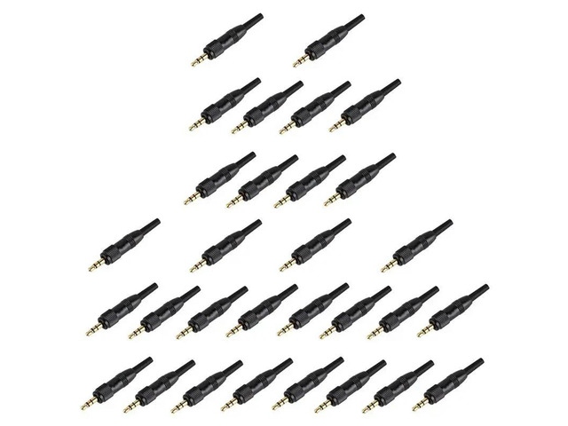 30Pcs 3.5Mm Stereo Screw Locking Audio Lock Connector For Sennheiser For Nady Audio2000s Mic Spare Plug Adapter