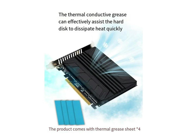PCIEX16 NVME PCB PH44 NVME 4-Disk Array Card PCIE Signal Split Array Card With Heat Sink Aluminum Sheet