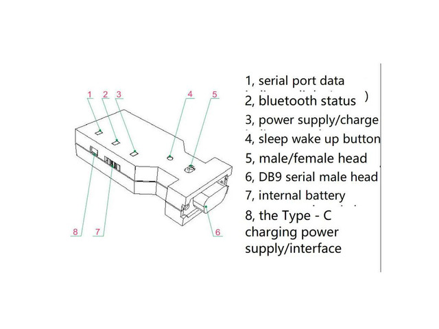 BT578 V3 RS232 Male And Female Head Master-Slave For Total Station Serial Port Compatible Bluetooth Adapter
