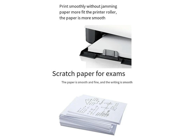 A4 Copy Paper, Printer Paper, Multipurpose, Printer Paper 8.27X11.69 Inch White, White Paper,Office Supplies(500 Sheets)
